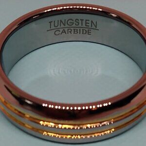 Tungsten carbide & 14k gold, ring, men's size 11